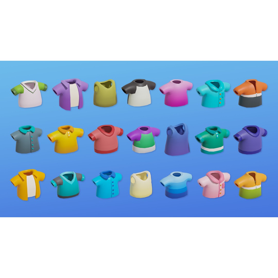 Cute Characters 3D Model – Low Poly Customizable Game Asset, FBX, PBR - View 22