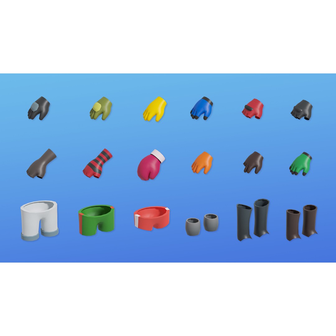 Cute Characters 3D Model – Low Poly Customizable Game Asset, FBX, PBR - View 28