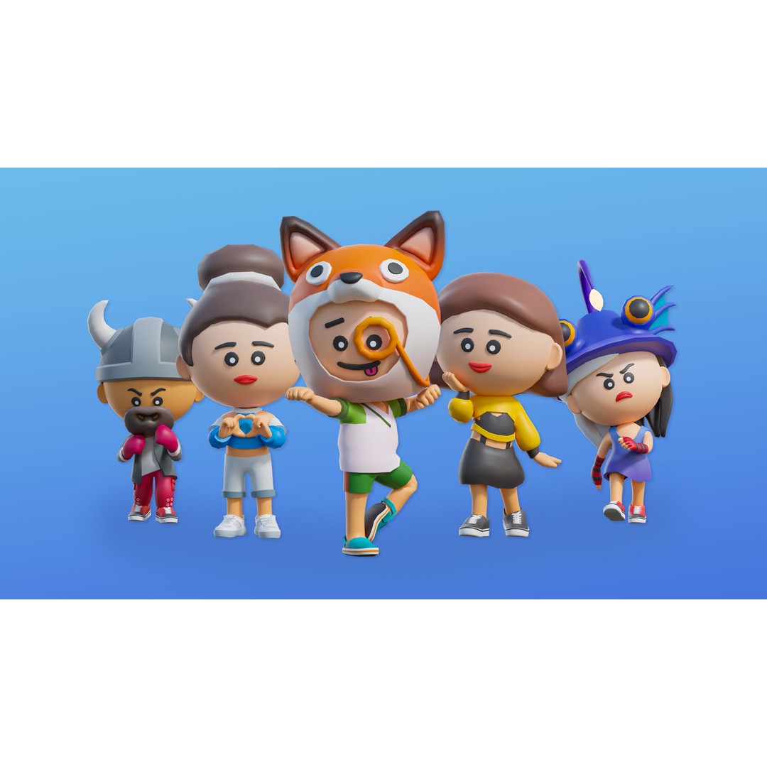 Cute Characters 3D Model – Low Poly Customizable Game Asset, FBX, PBR - View 5