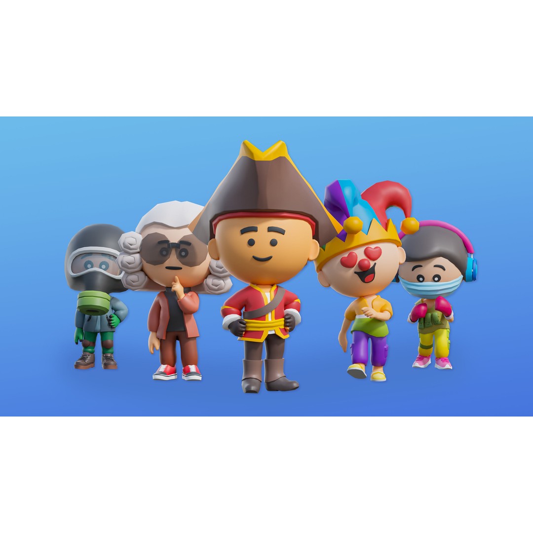 Cute Characters 3D Model – Low Poly Customizable Game Asset, FBX, PBR - View 6