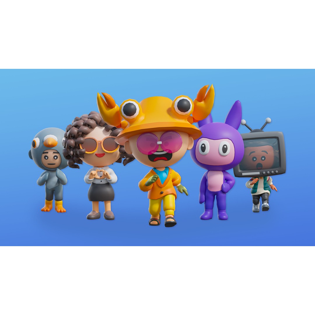 Cute Characters 3D Model – Low Poly Customizable Game Asset, FBX, PBR - View 7