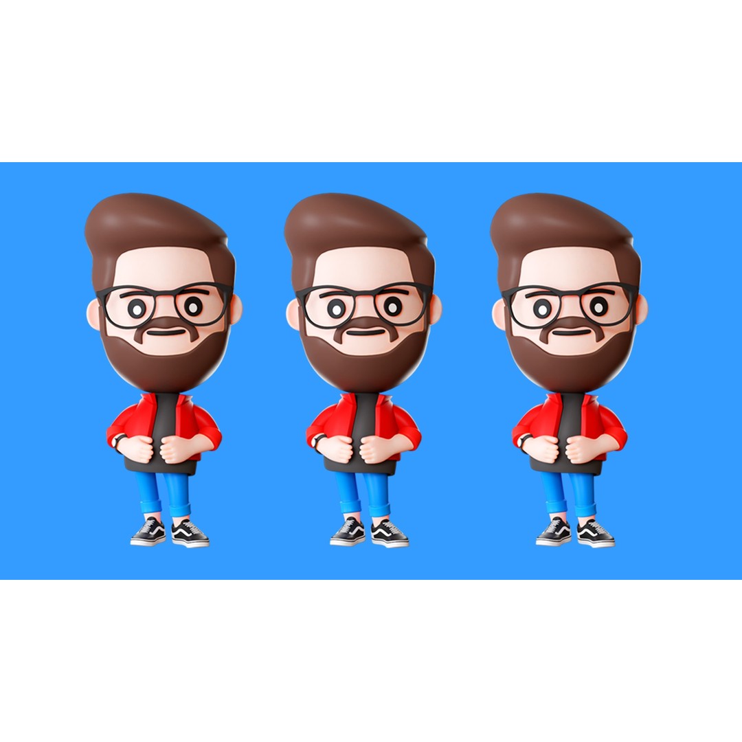 Cute Characters 3D Model – Low Poly Rigged Pack with Animations, FBX - View 20