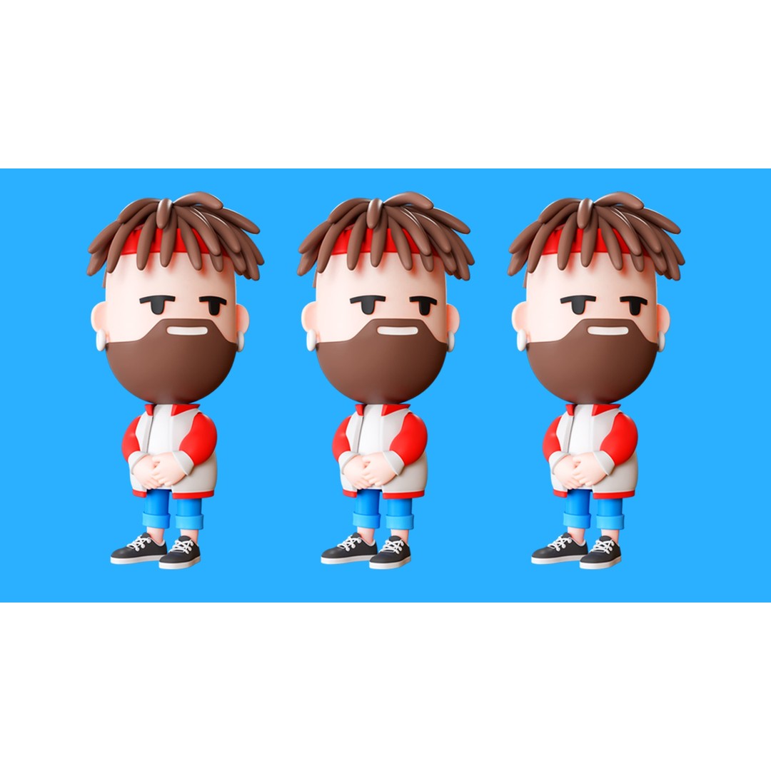 Cute Characters 3D Model – Low Poly Rigged Pack with Animations, FBX - View 23