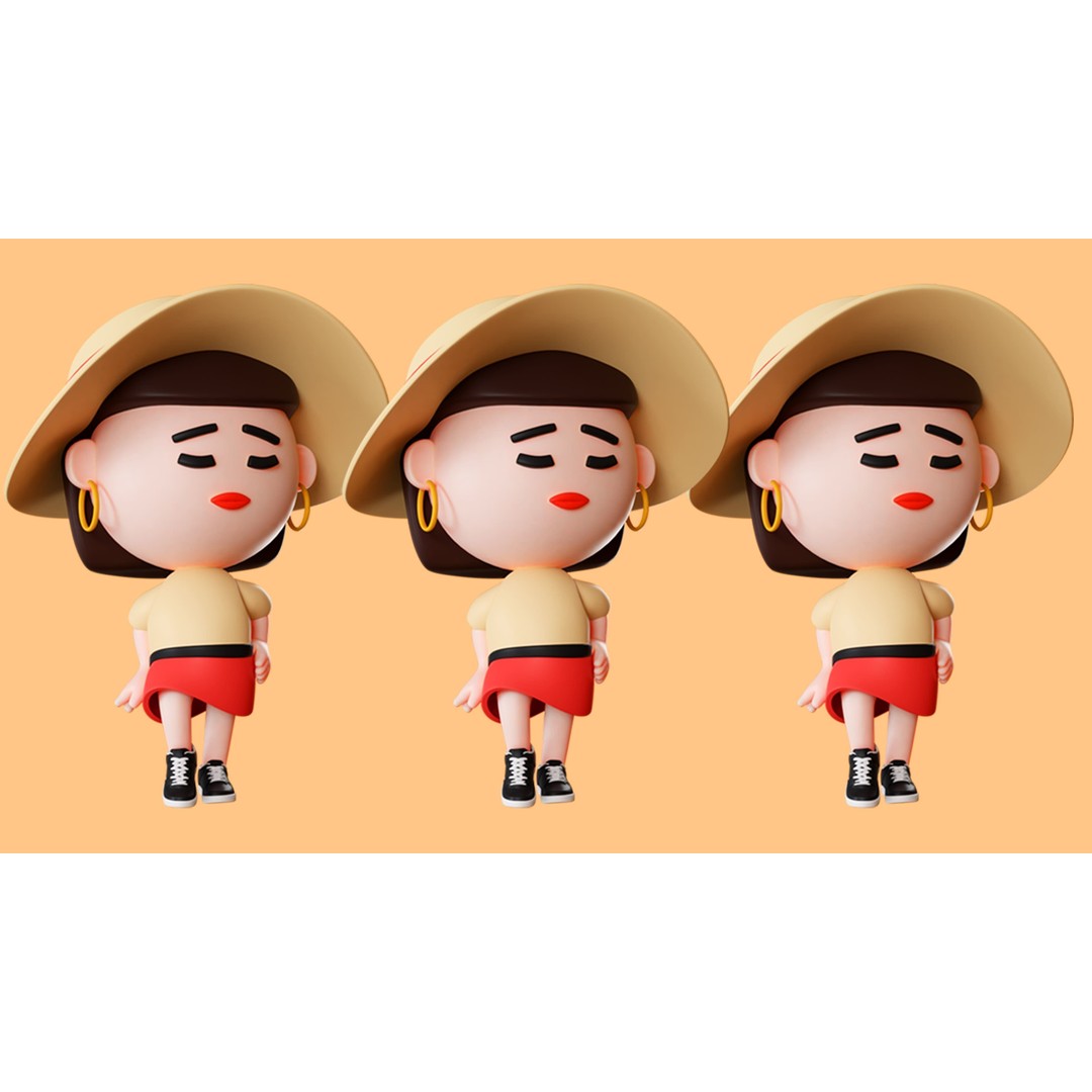 Cute Characters 3D Model – Low Poly Rigged Pack with Animations, FBX - View 24