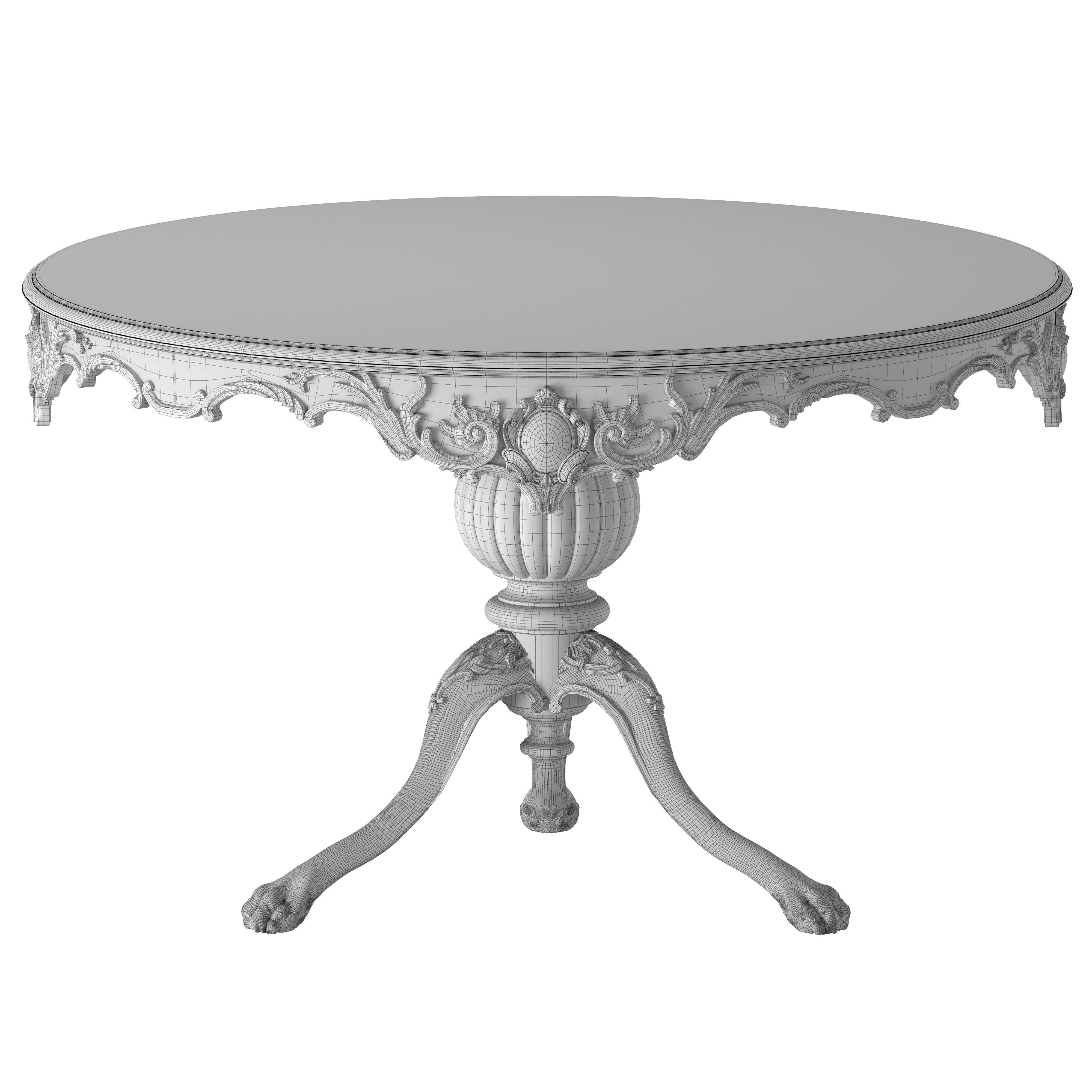 Benjamin Randolph French Round Entrance Table - Game-Ready 3D Model - View 4