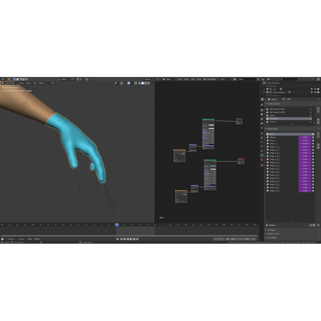 Gloved Medical Hand 3D Model – Low Poly Rigged Character, FBX