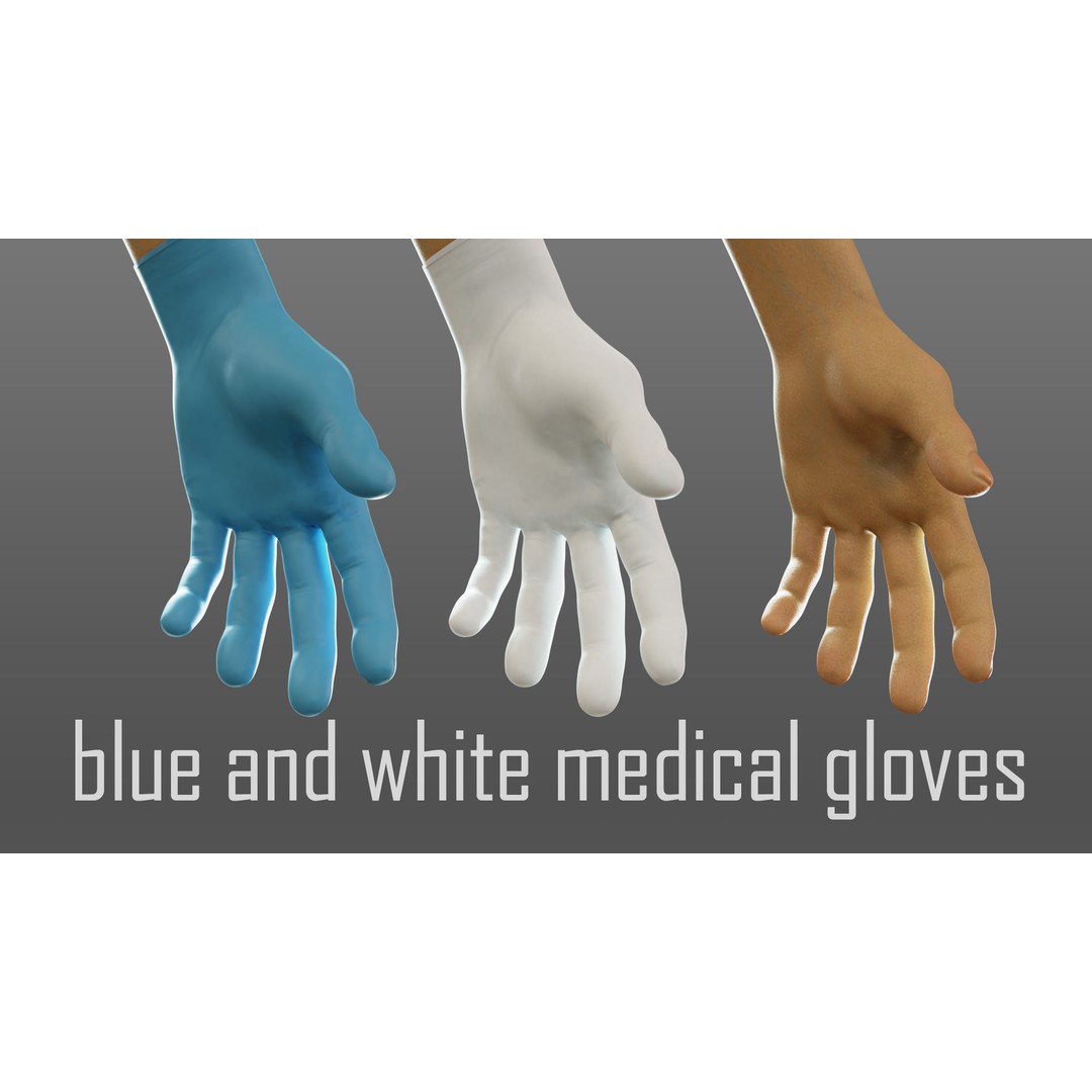 Gloved Medical Hand 3D Model – Low Poly Rigged Character, FBX - View 10