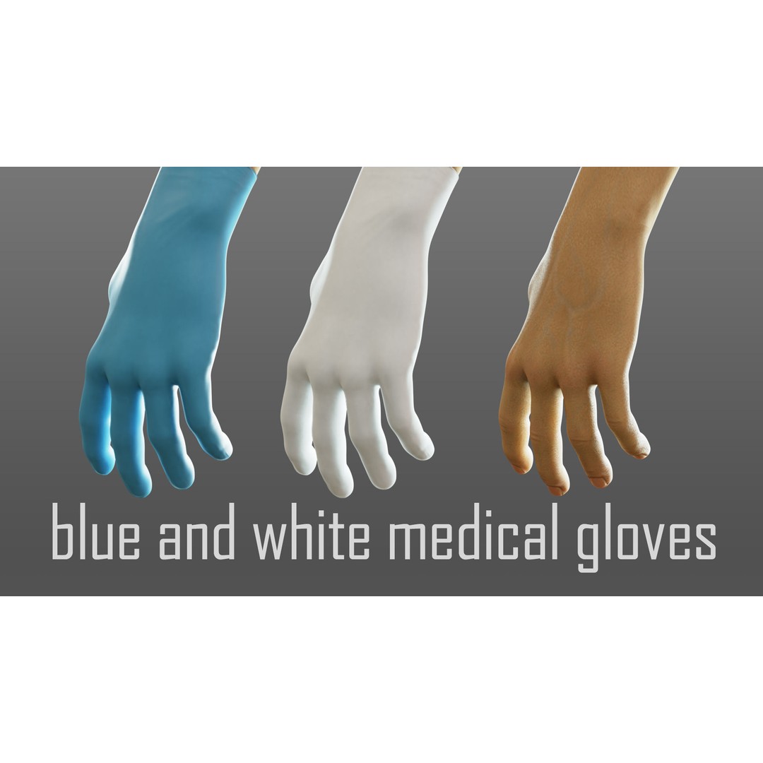 Gloved Medical Hand 3D Model – Low Poly Rigged Character, FBX - View 11