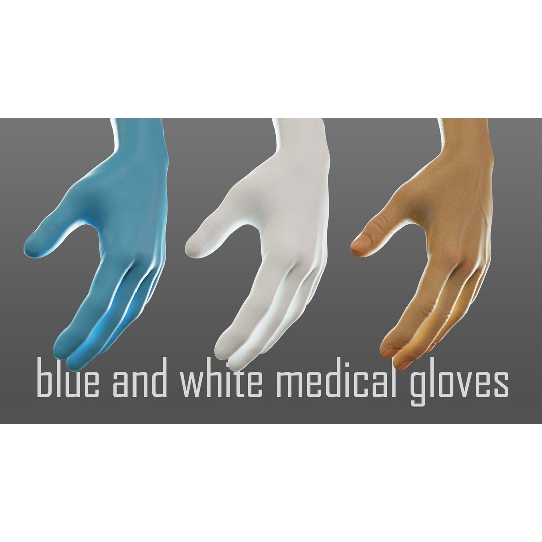 Gloved Medical Hand 3D Model – Low Poly Rigged Character, FBX - View 12