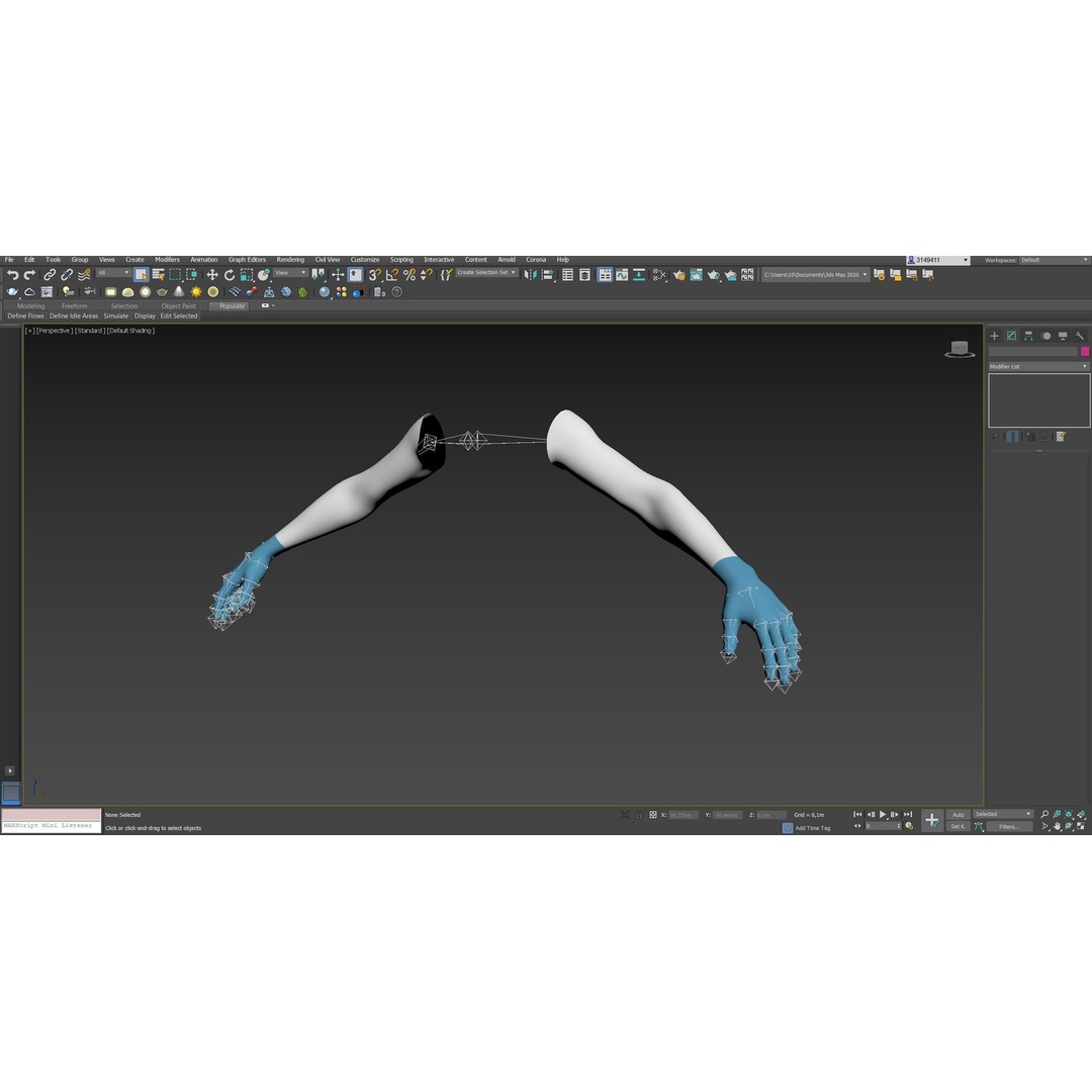 Gloved Medical Hand 3D Model – Low Poly Rigged Character, FBX - View 20