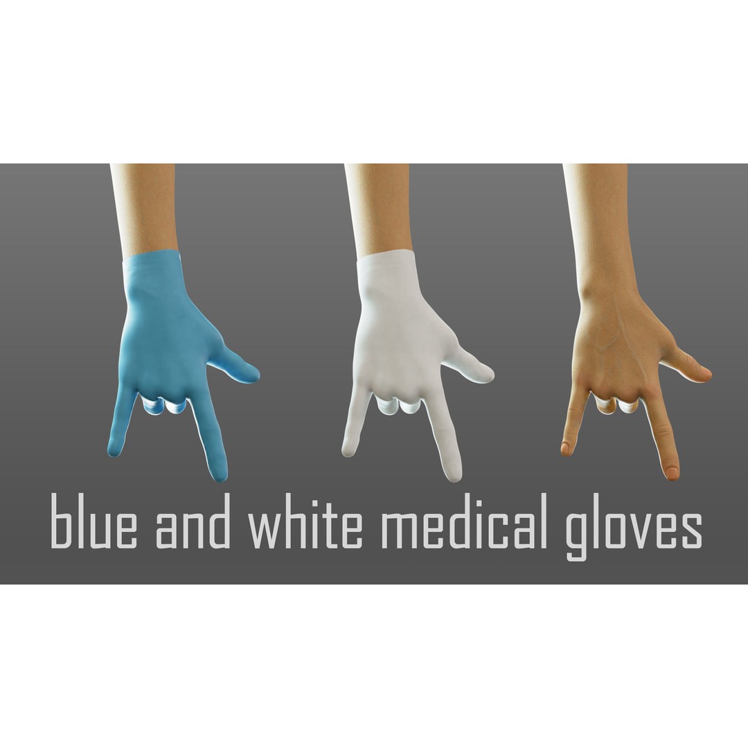 Gloved Medical Hand 3D Model – Low Poly Rigged Character, FBX - View 4