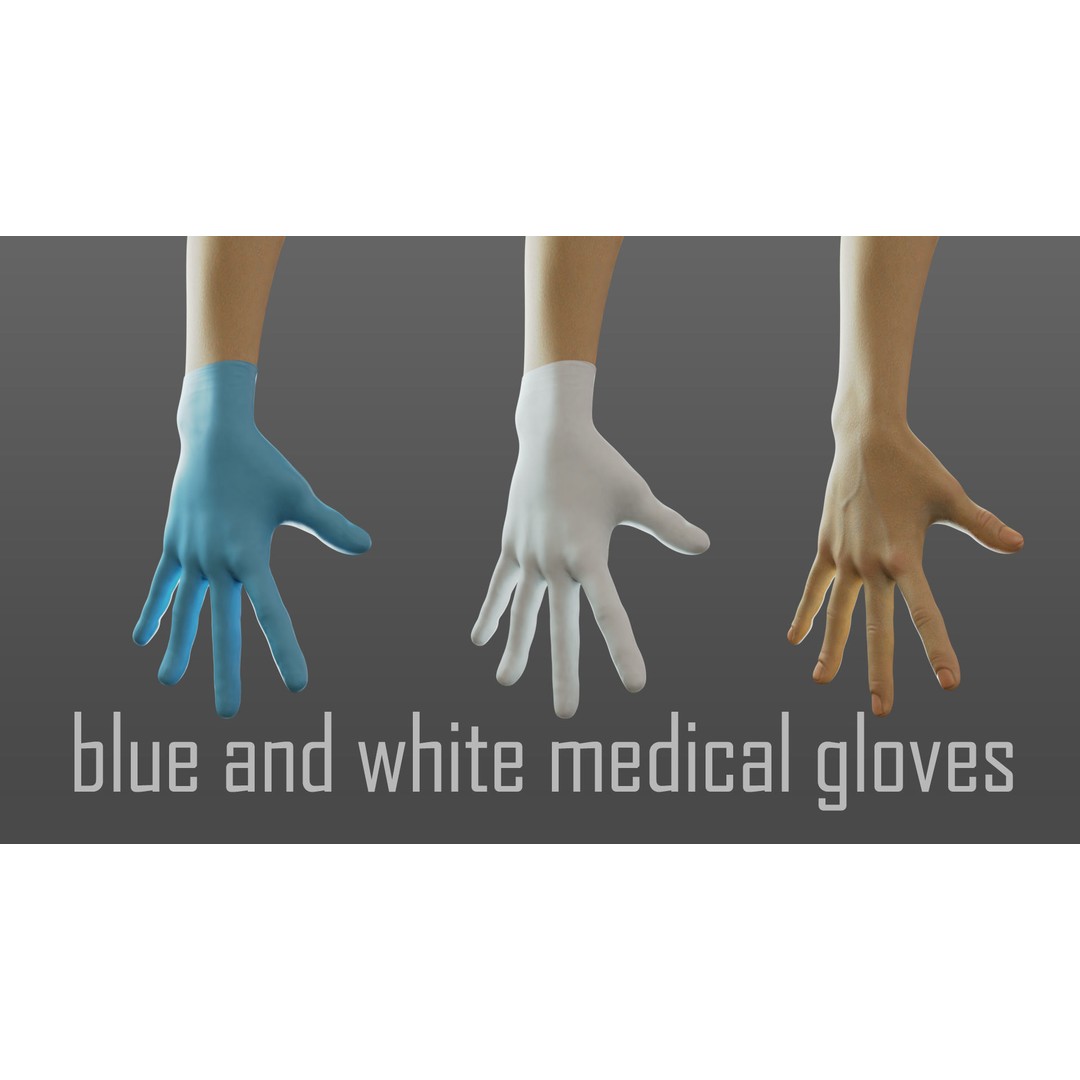 Gloved Medical Hand 3D Model – Low Poly Rigged Character, FBX - View 6