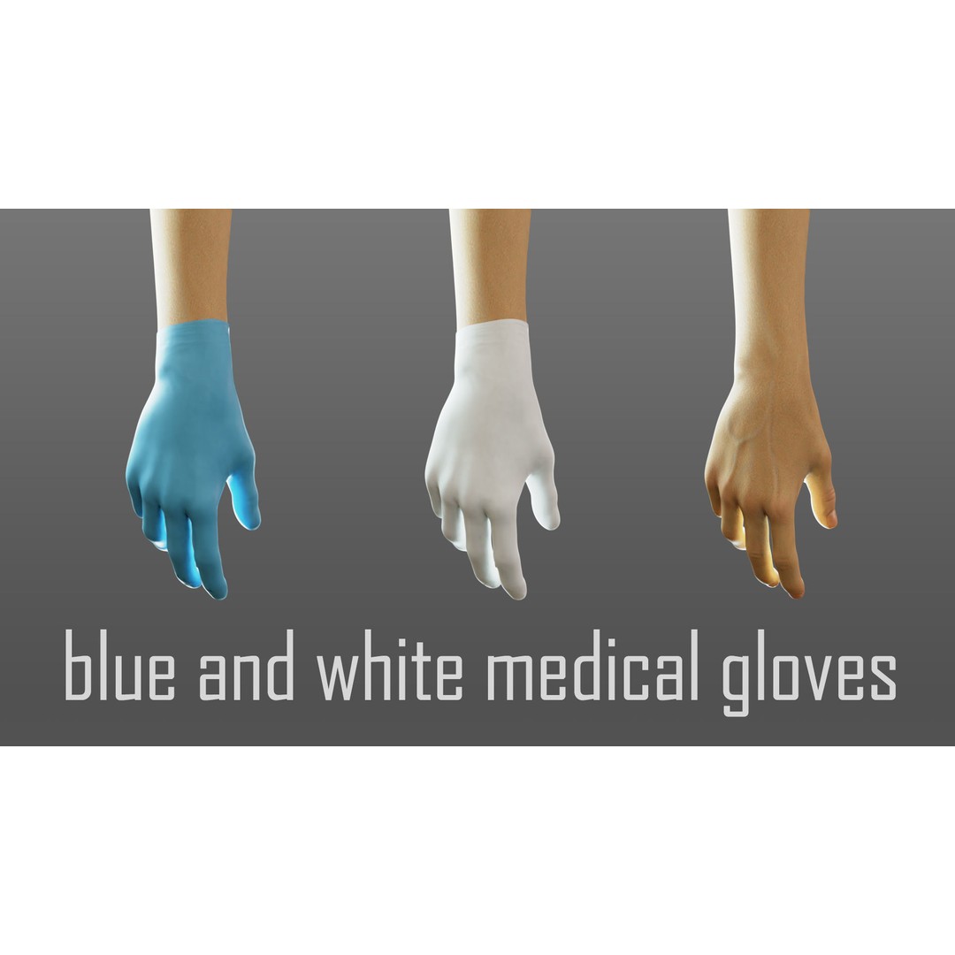 Gloved Medical Hand 3D Model – Low Poly Rigged Character, FBX - View 8