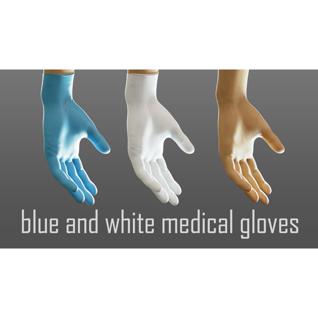 Gloved Medical Hand 3D Model – Low Poly Rigged Character, FBX - View 9