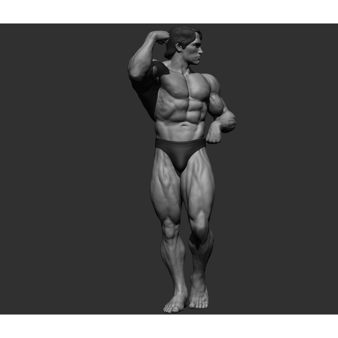 Arnold Schwarzenegger 3D Model – High Poly Character Asset, ZBrush, OBJ - View 30