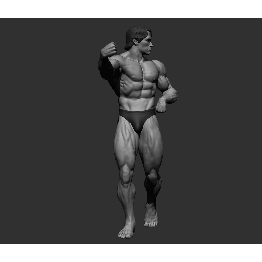 Arnold Schwarzenegger 3D Model – High Poly Character Asset, ZBrush, OBJ - View 38
