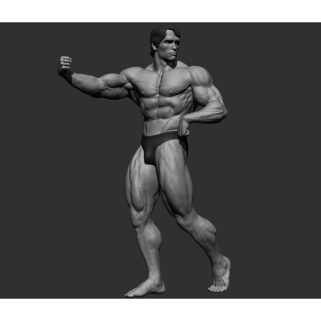 Arnold Schwarzenegger 3D Model – High Poly Character Asset, ZBrush, OBJ - View 39