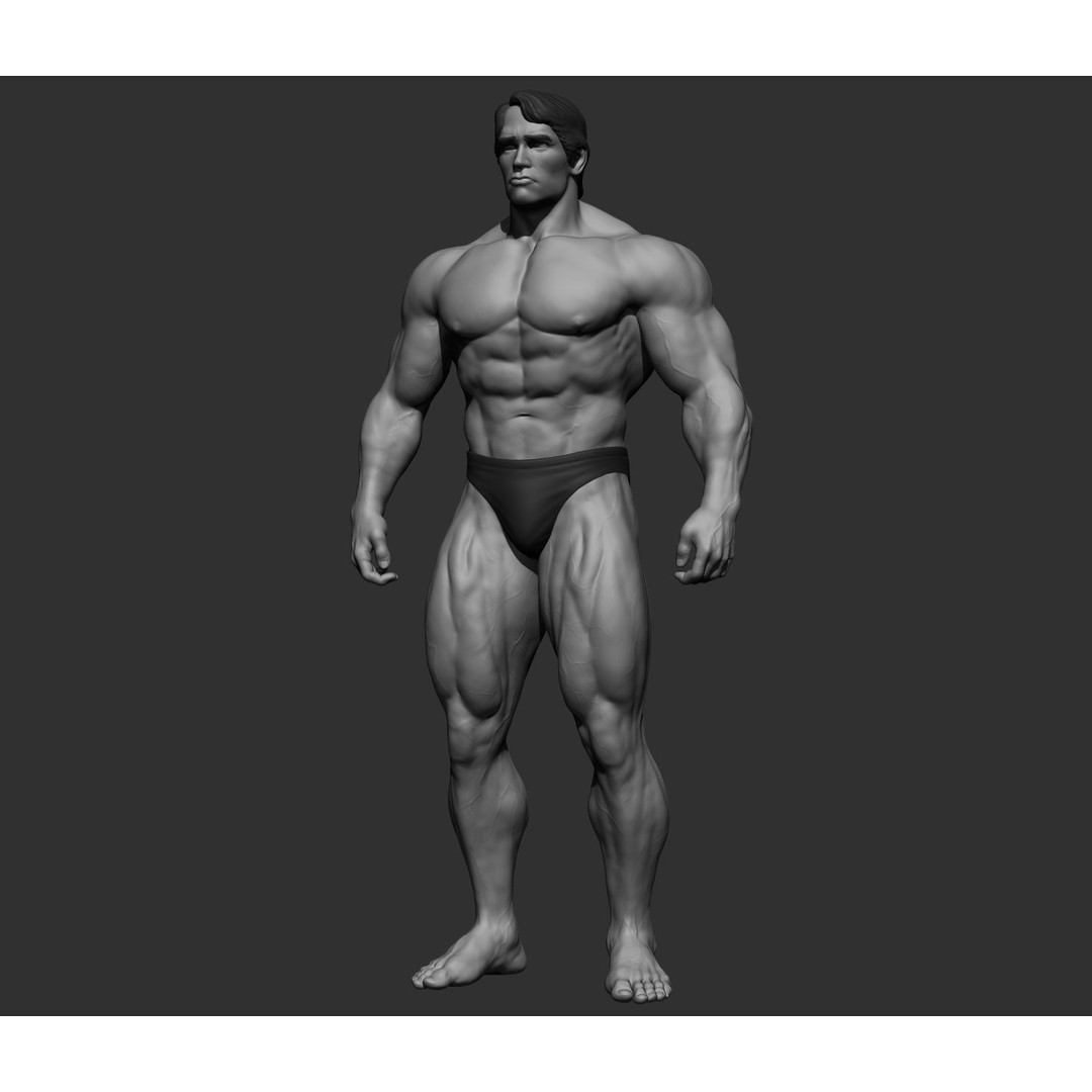 Arnold Schwarzenegger 3D Model – High Poly Character Asset, ZBrush, OBJ - View 51