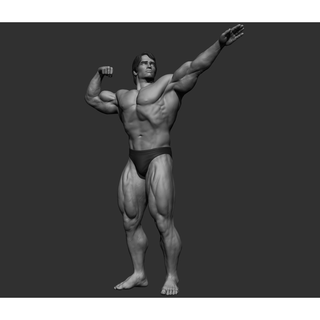Arnold Schwarzenegger 3D Model – High Poly Character Asset, ZBrush, OBJ - View 80