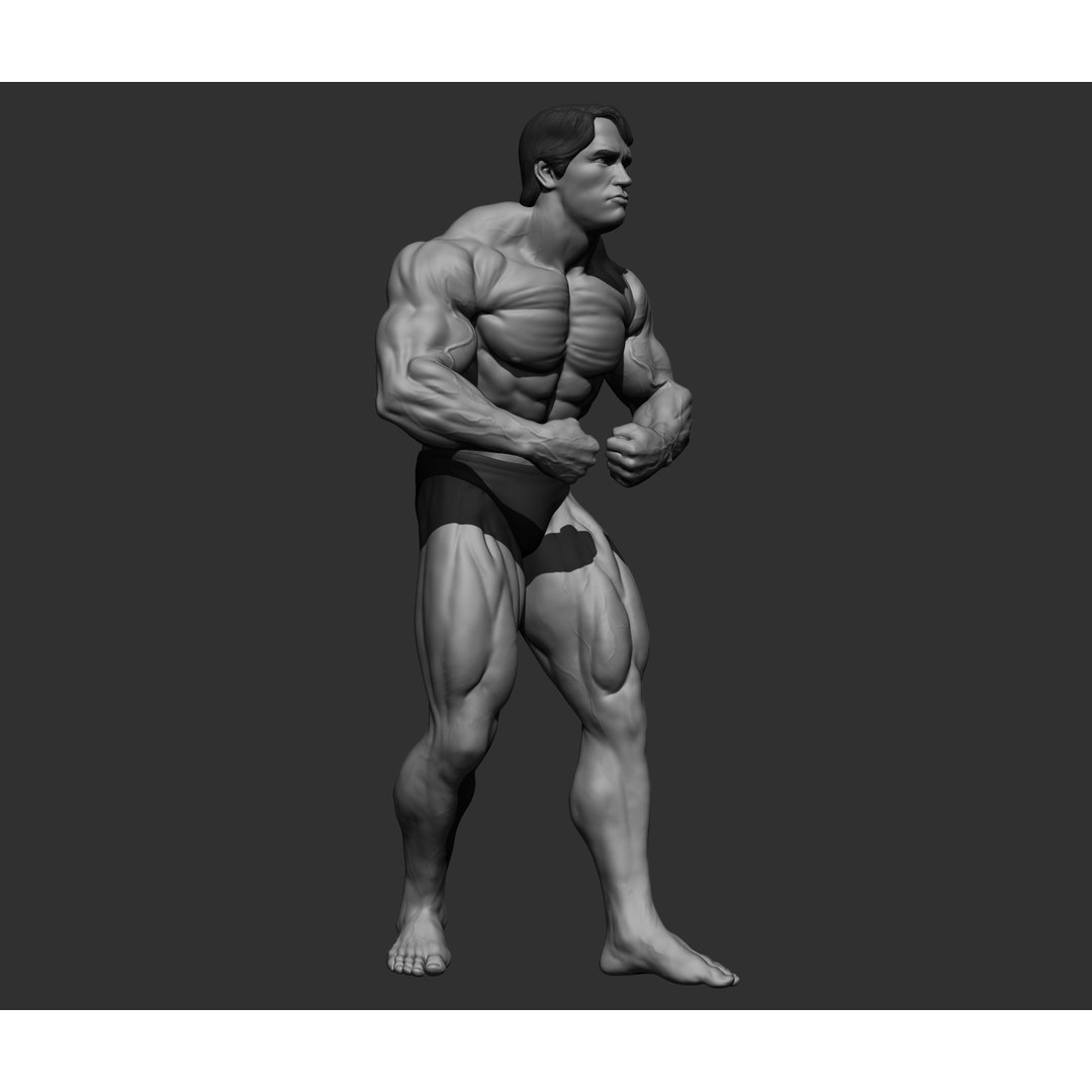Arnold Schwarzenegger 3D Model – High Poly Character Asset, ZBrush, OBJ - View 95