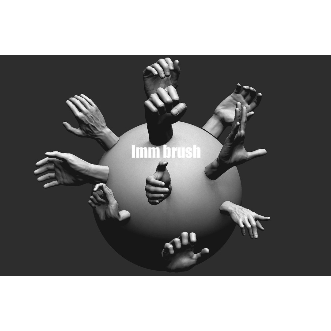Male Hands 3D Model – Realistic Anatomical Poses, OBJ & ZTL Formats