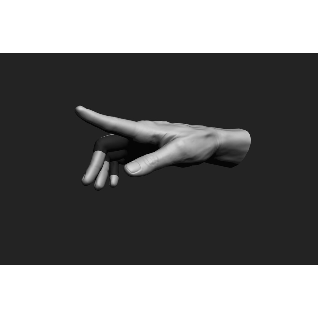Male Hands 3D Model – Realistic Anatomical Poses, OBJ & ZTL Formats - View 14