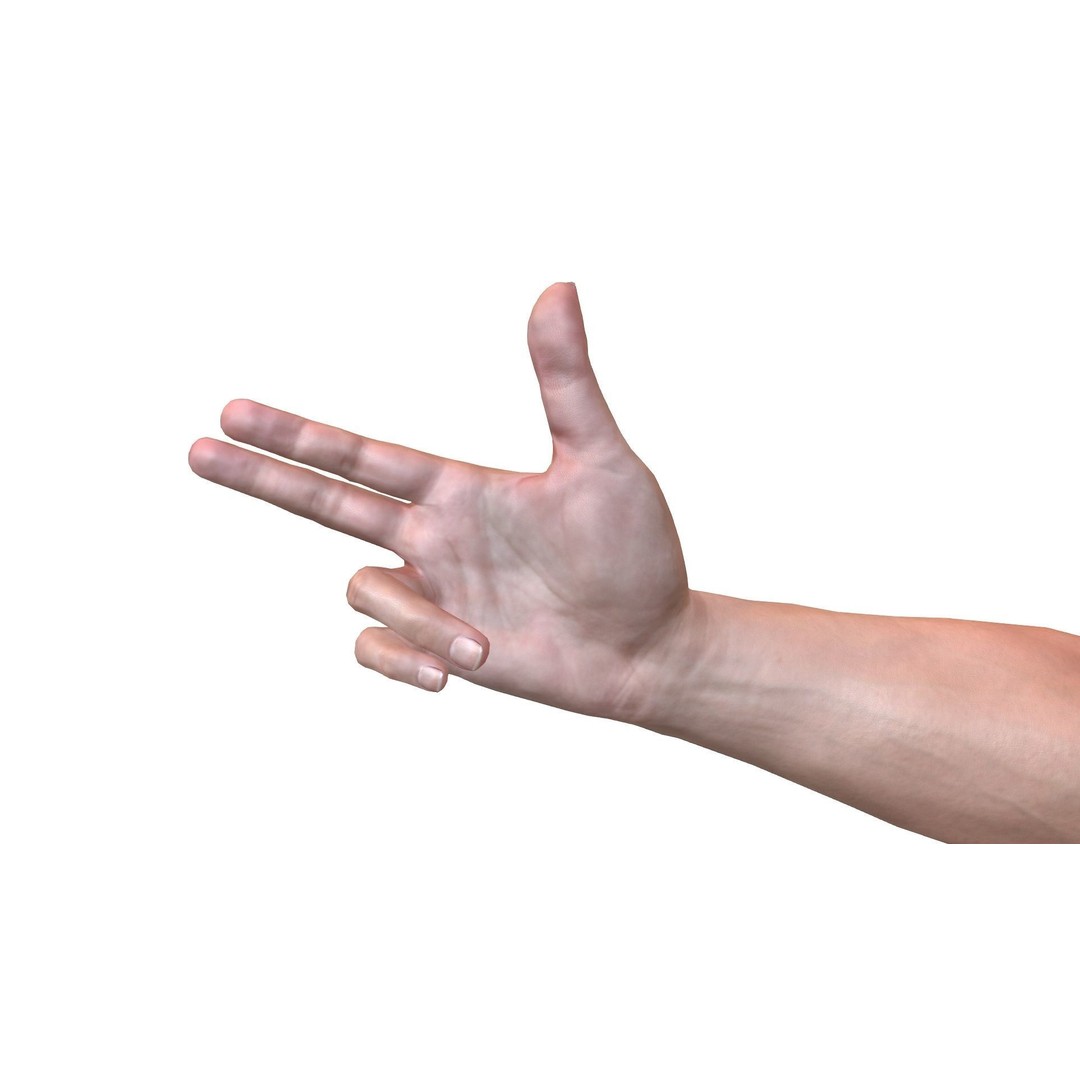 Male Hand 3D Model – Rigged Low Poly Asset for Animation, FBX - View 10