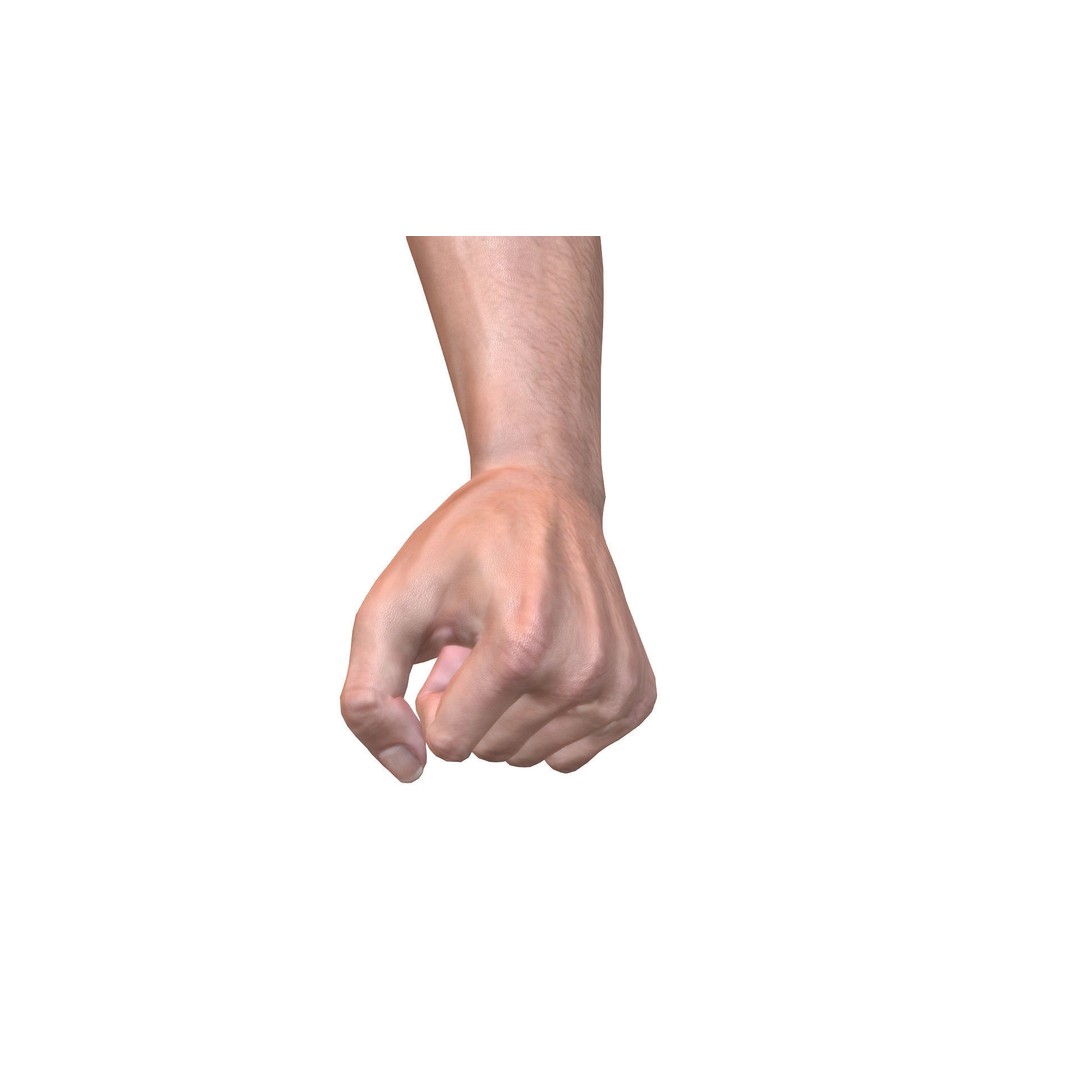 Male Hand 3D Model – Rigged Low Poly Asset for Animation, FBX - View 13