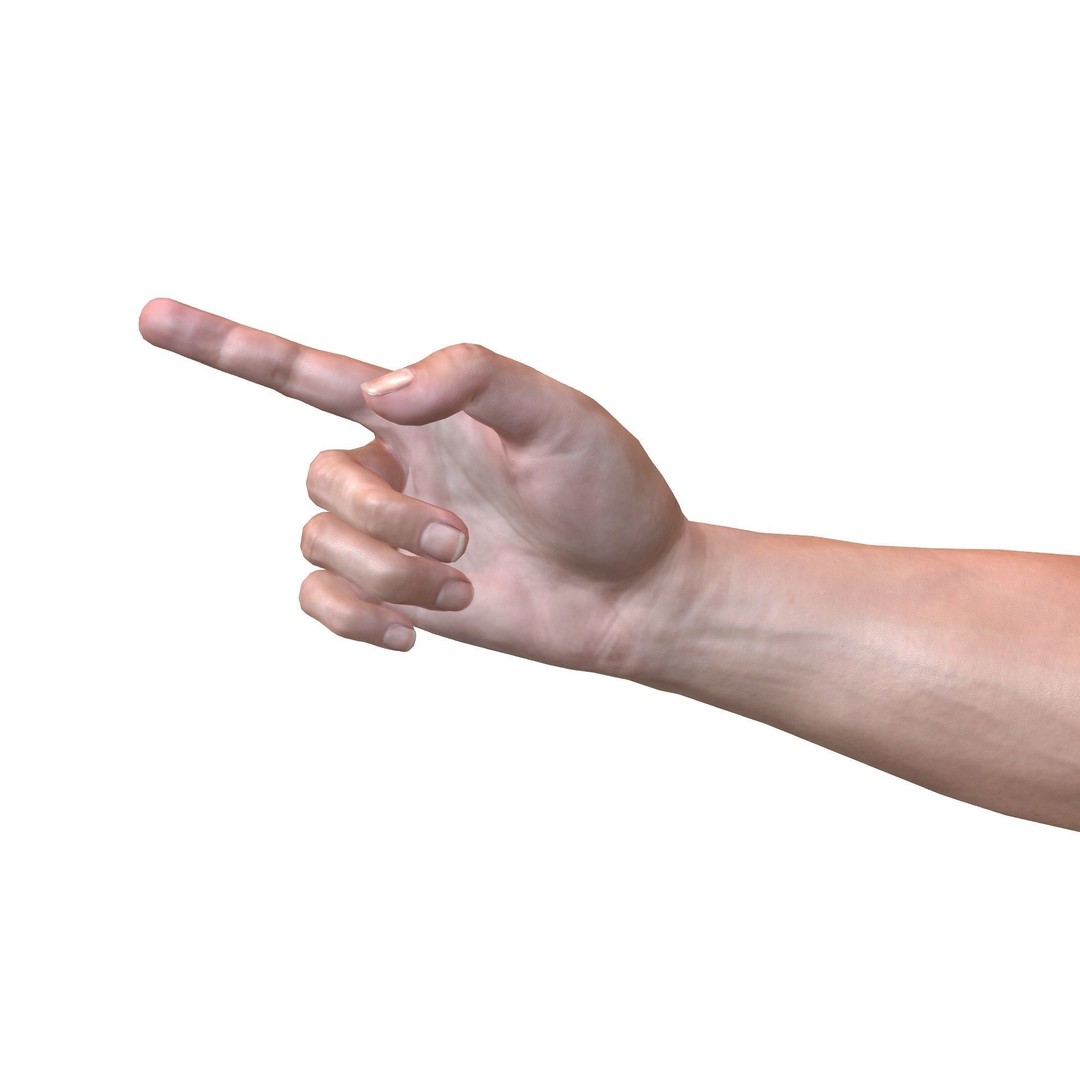 Male Hand 3D Model – Rigged Low Poly Asset for Animation, FBX - View 17