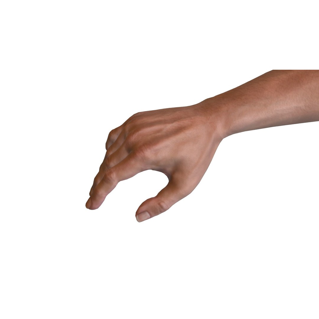 Male Hand 3D Model – Rigged Low Poly Asset for Animation, FBX - View 4