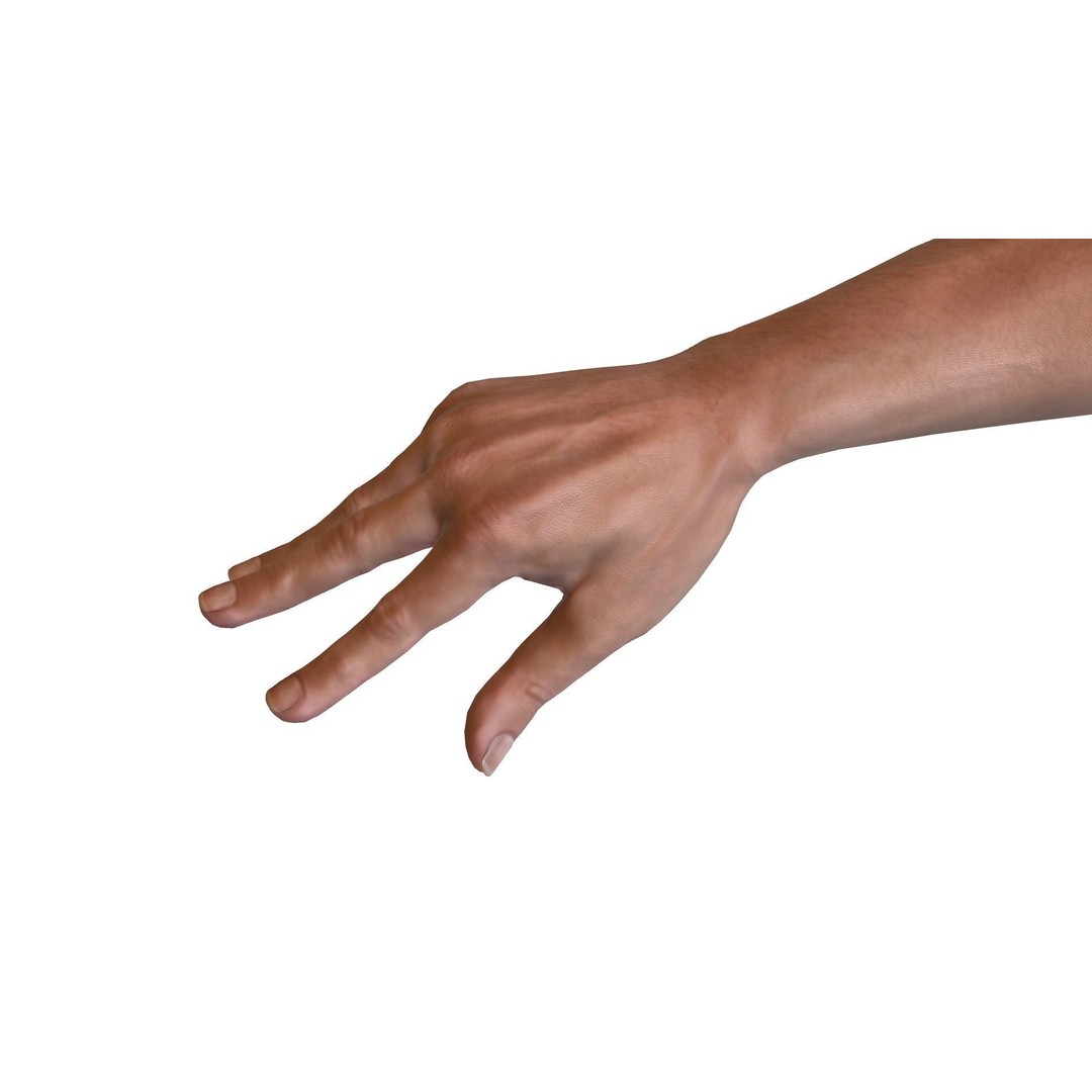 Male Hand 3D Model – Rigged Low Poly Asset for Animation, FBX - View 7