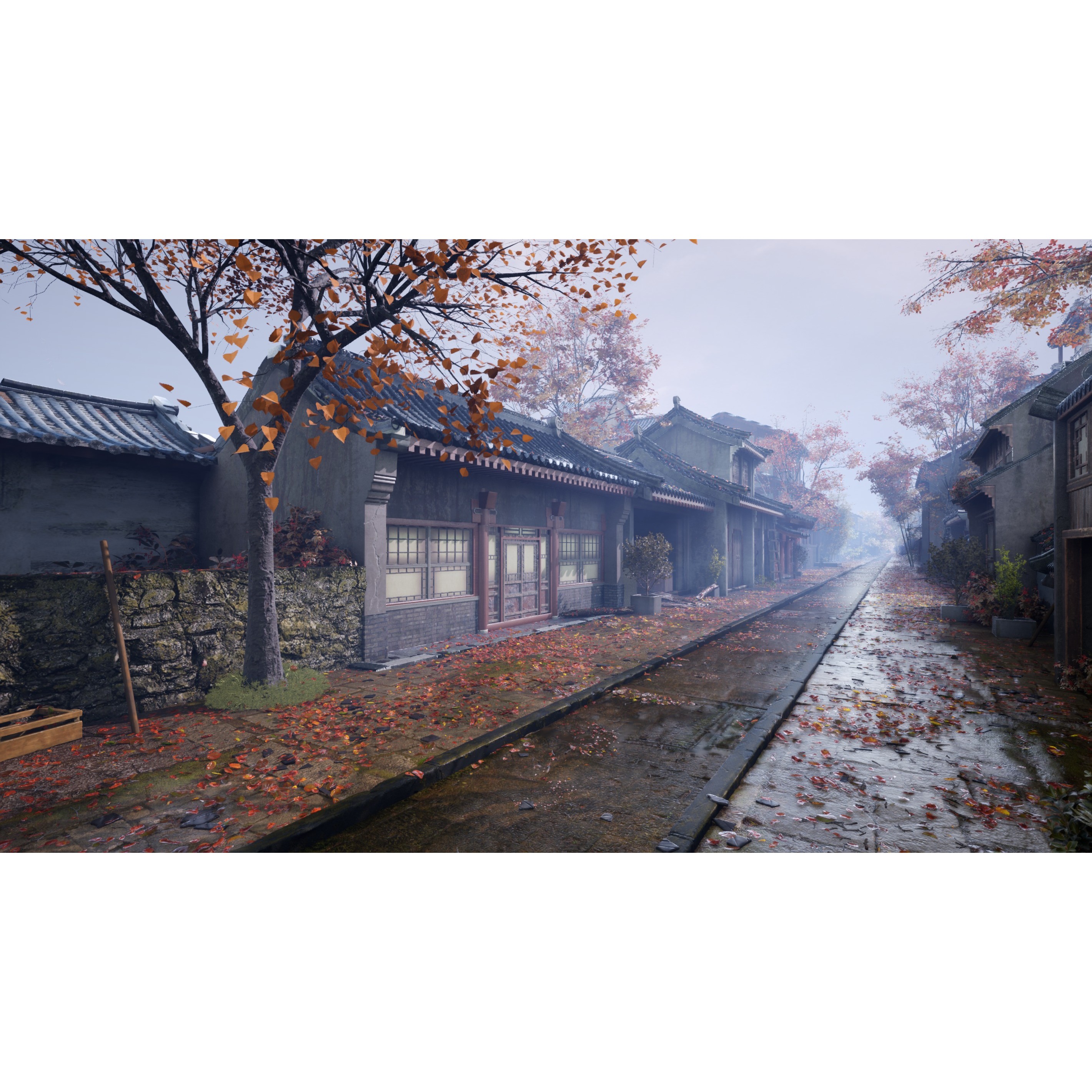 Asian Ancient Architecture Street - Low-Poly Game-Ready 3D Model - View 5