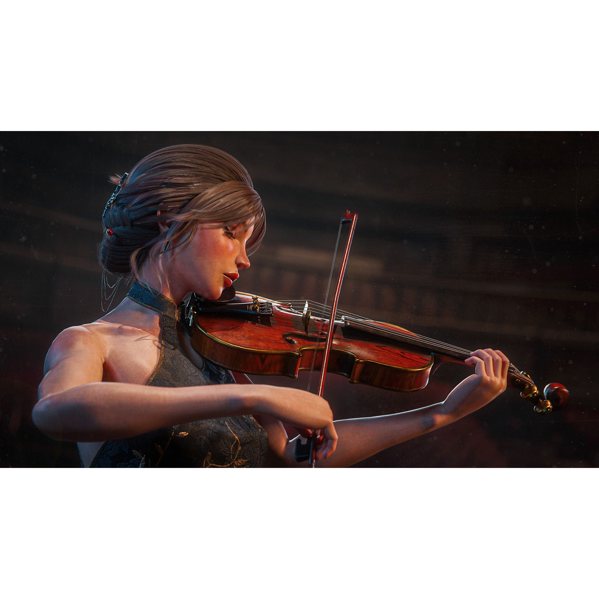 Realistic Dress Girl - Rigged Game-Ready 3D Model