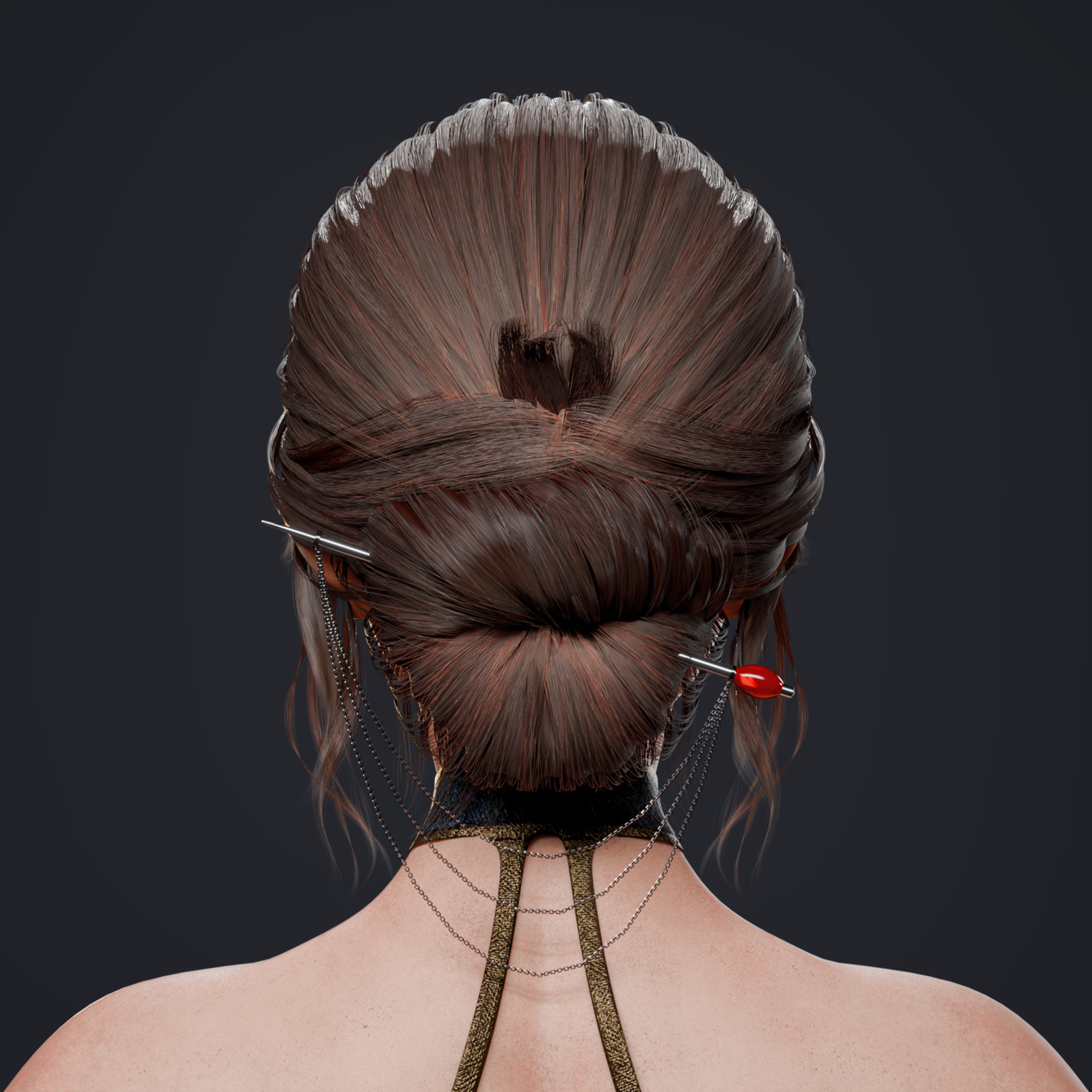 Realistic Dress Girl - Rigged Game-Ready 3D Model - View 21