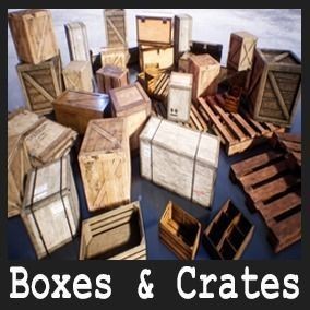 Boxes and Crates - Low-Poly Game-Ready 3D Model - View 12