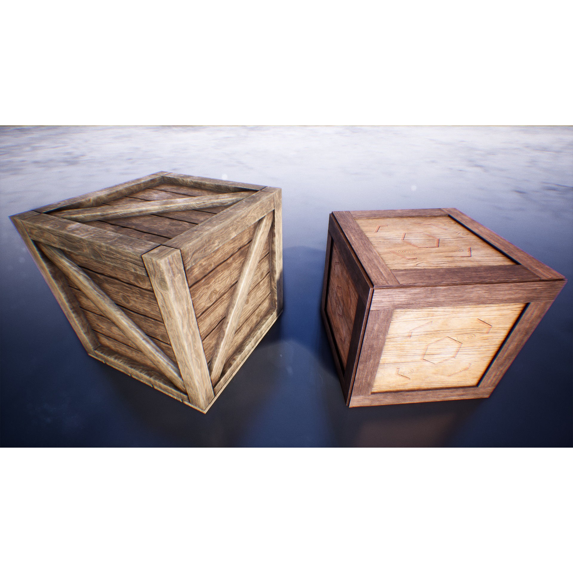 Boxes and Crates - Low-Poly Game-Ready 3D Model - View 14