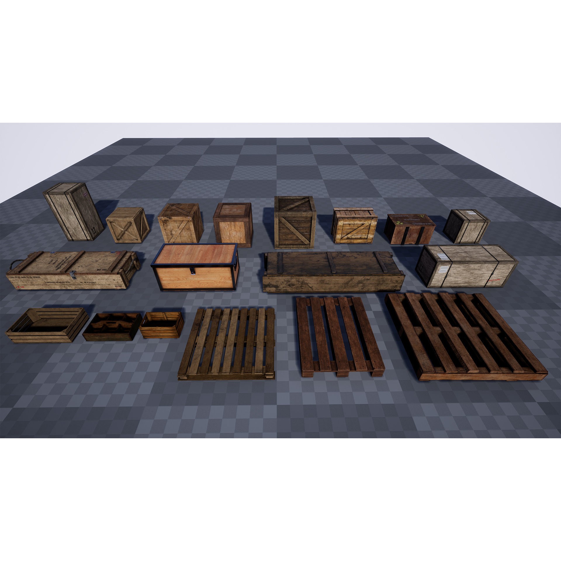 Boxes and Crates - Low-Poly Game-Ready 3D Model - View 18