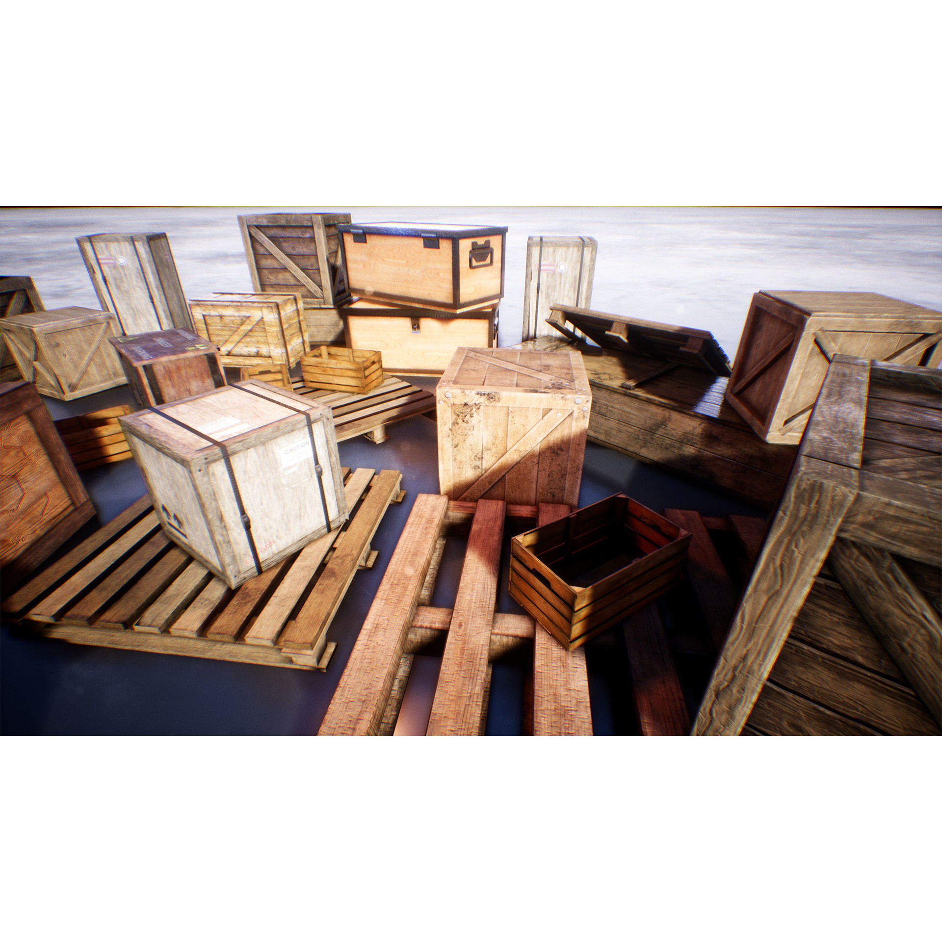 Boxes and Crates - Low-Poly Game-Ready 3D Model - View 7