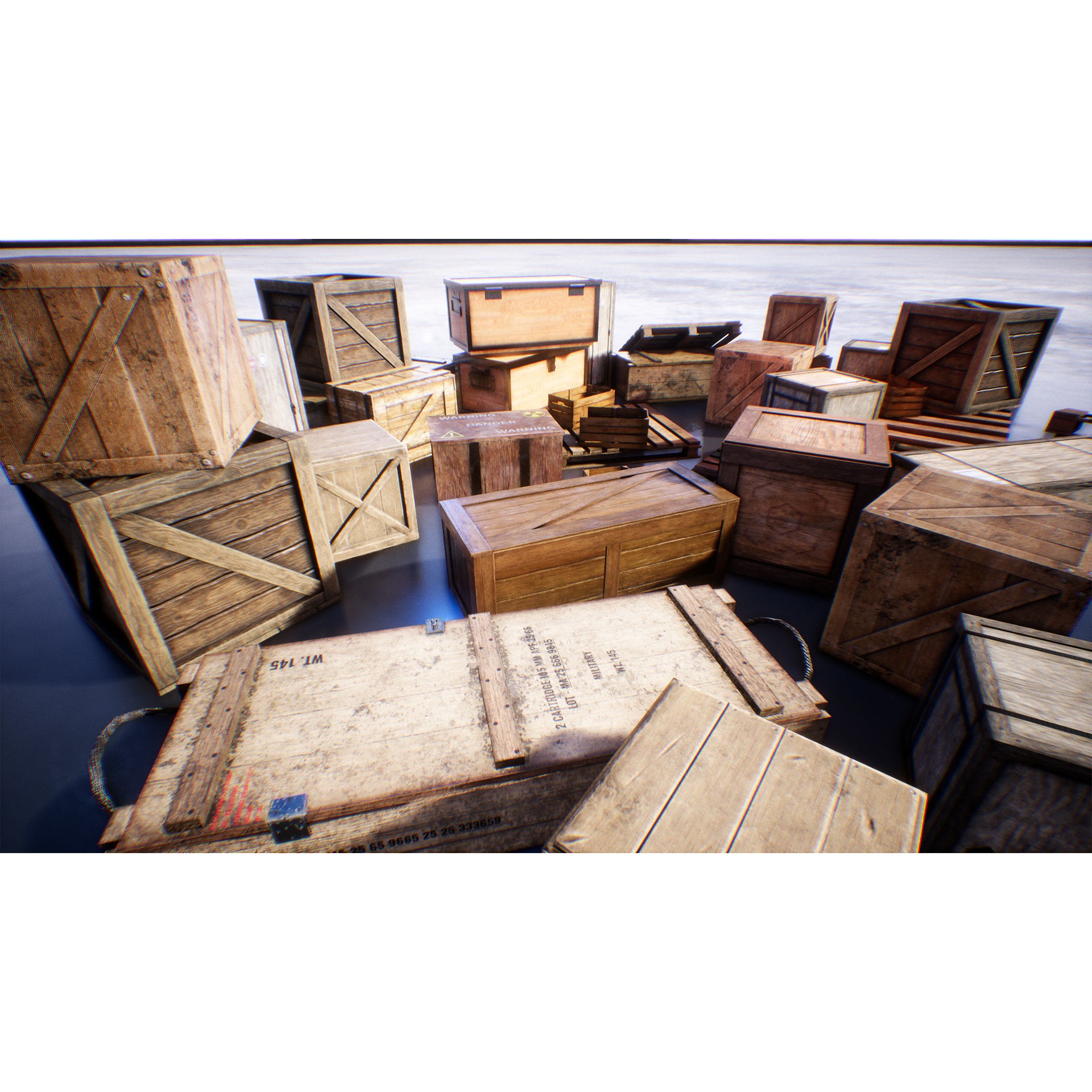 Boxes and Crates - Low-Poly Game-Ready 3D Model - View 8