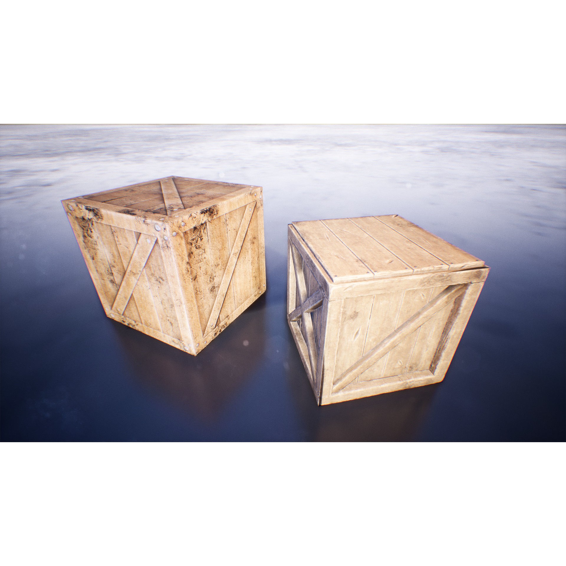 Boxes and Crates - Low-Poly Game-Ready 3D Model - View 9