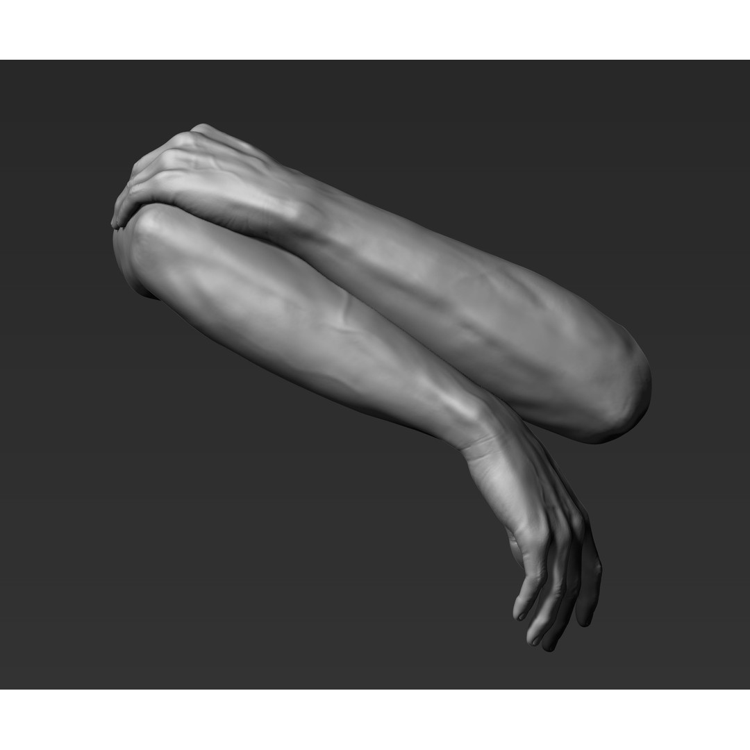 3D Printable Male Hands 3D Model – Realistic Poses Pack, STL/OBJ - View 15