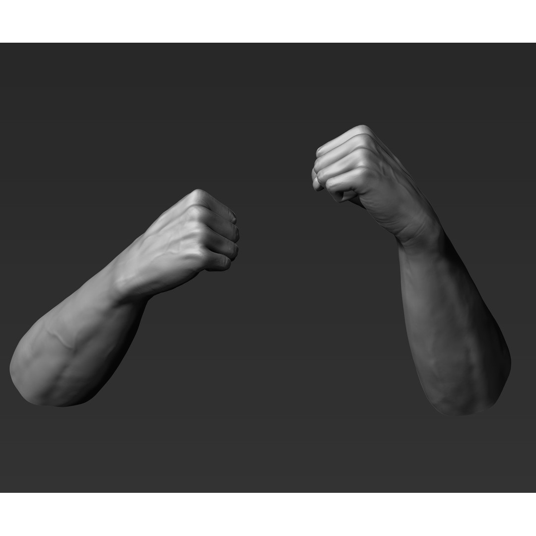 3D Printable Male Hands 3D Model – Realistic Poses Pack, STL/OBJ - View 19