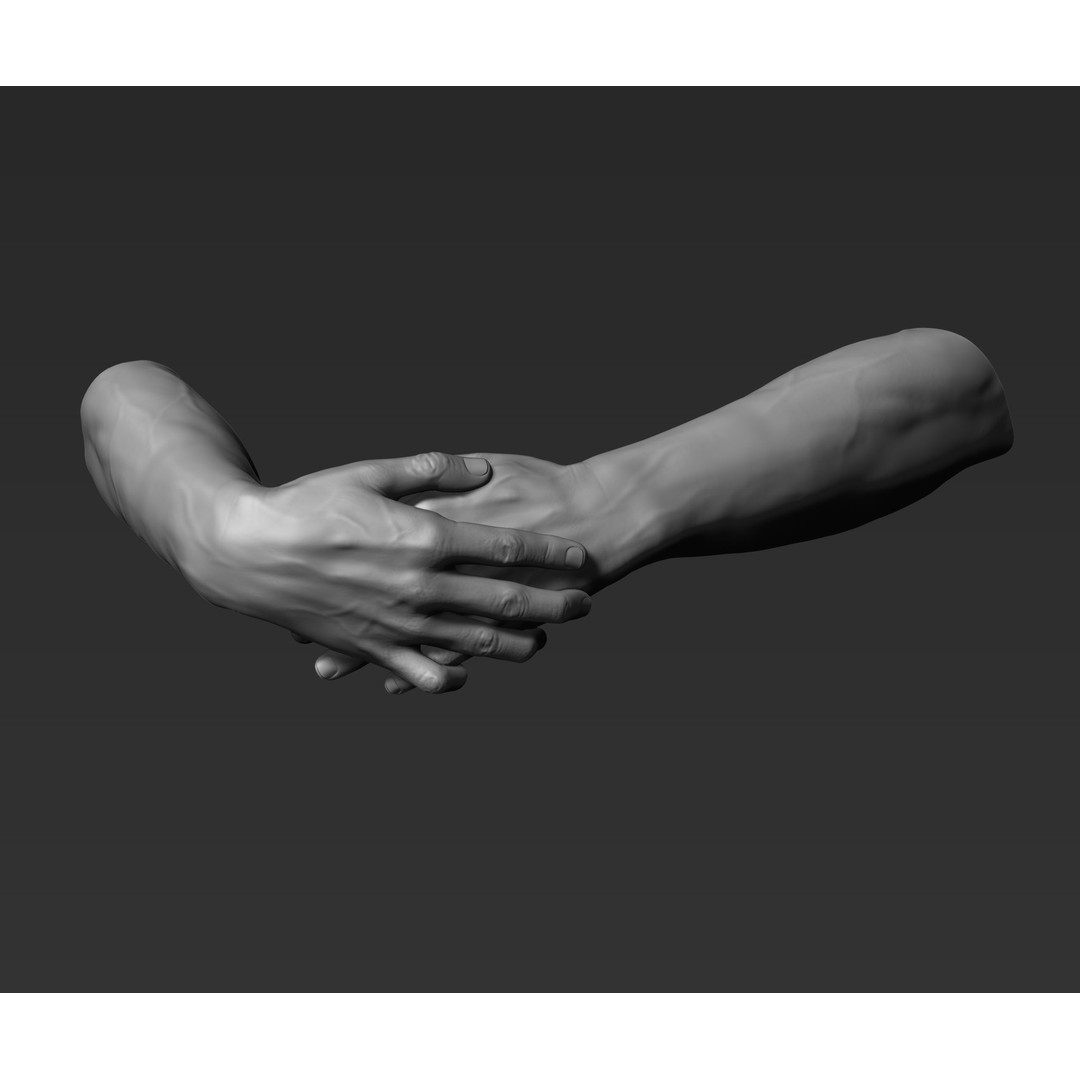 3D Printable Male Hands 3D Model – Realistic Poses Pack, STL/OBJ - View 20