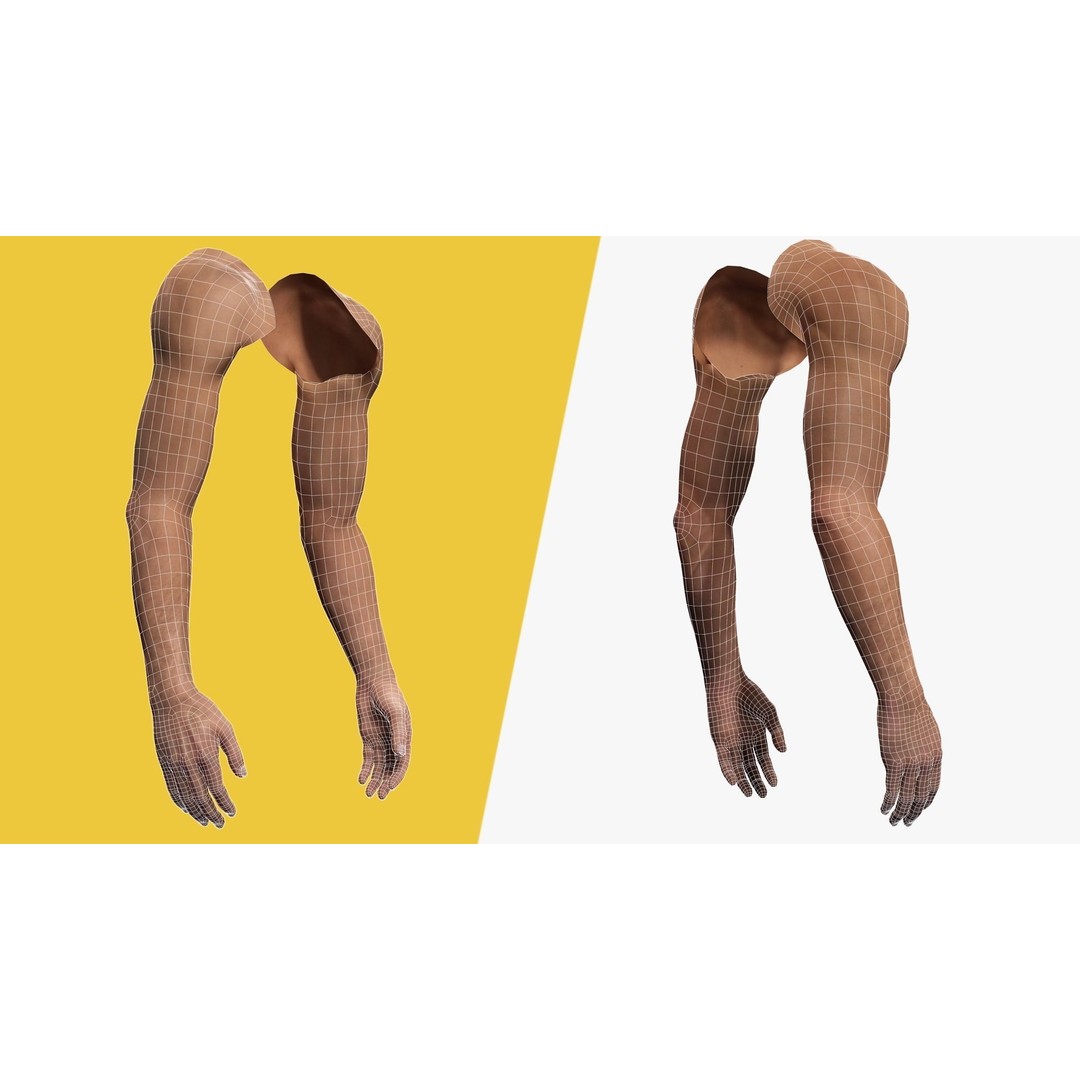 Rigged VR Hands 3D Model – Low Poly Character with PBR Textures, FBX - View 13