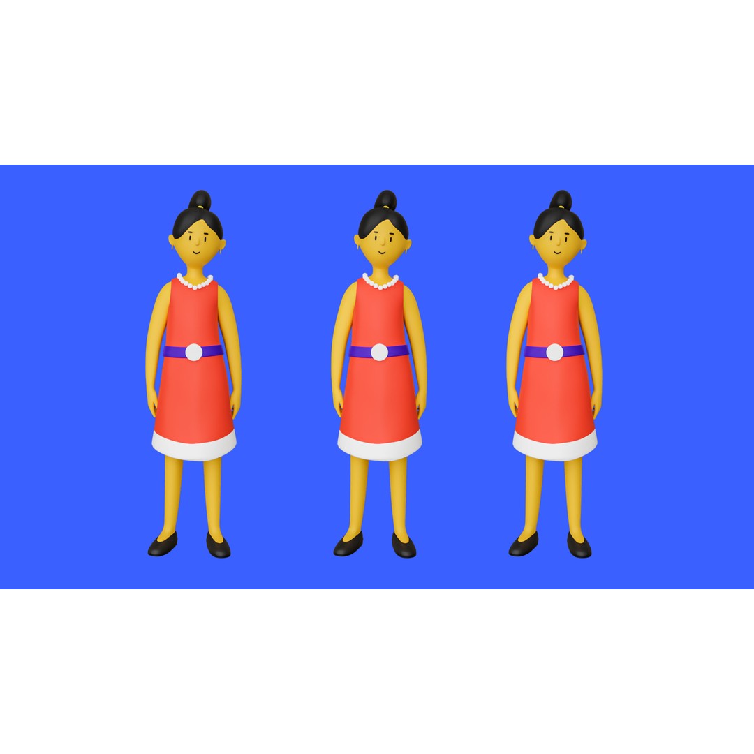 Casual Characters 3D Model – Low Poly Stylized Character Pack, FBX & OBJ - View 13