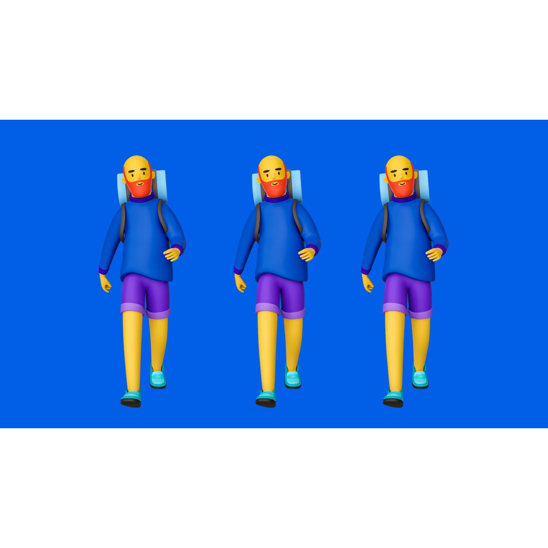 Casual Characters 3D Model – Low Poly Stylized Character Pack, FBX & OBJ - View 14