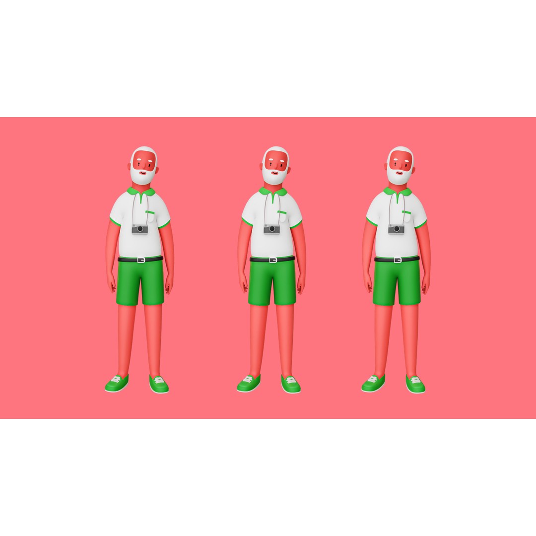 Casual Characters 3D Model – Low Poly Stylized Character Pack, FBX & OBJ - View 17