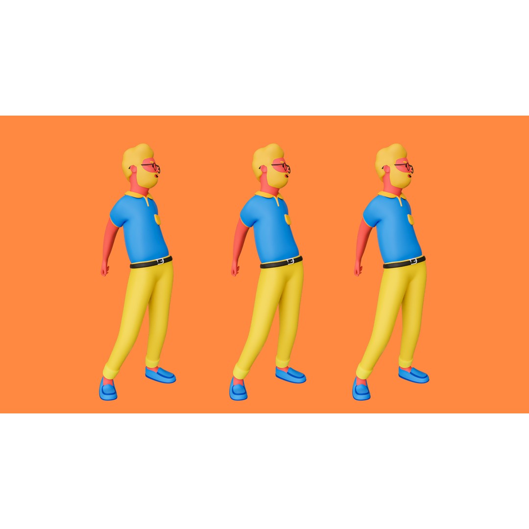 Casual Characters 3D Model – Low Poly Stylized Character Pack, FBX & OBJ - View 18