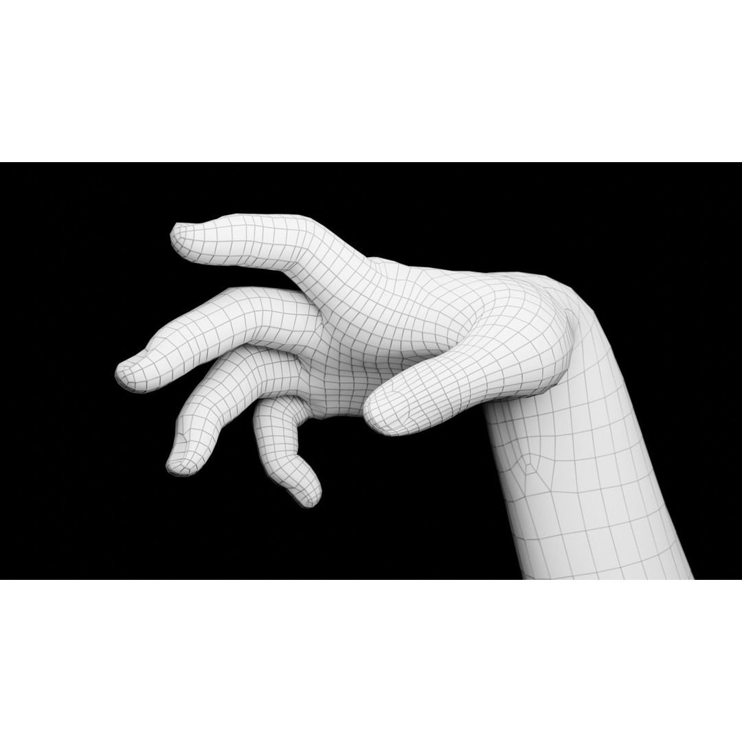 Right Hand 3D Model – Rigged Low-Poly Character Asset, FBX - View 14