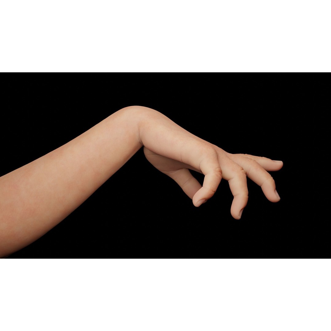 Right Hand 3D Model – Rigged Low-Poly Character Asset, FBX - View 5